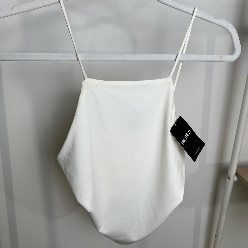 Forever 21 ivory crop top, size M